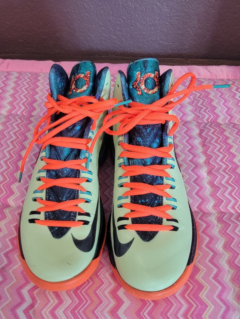 Nike KD V 5 Easter 2013 Basketball Shoes Mint Orange Men’s Size 8 554988-300